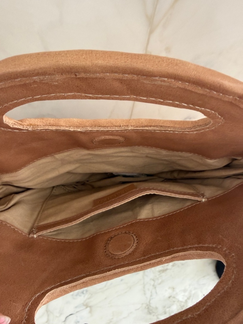 Woven Round Crossbody Bag — Tan - Picture 9 of 9